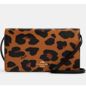 Coach Leopard Print Foldover Crossbody